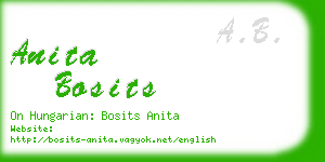 anita bosits business card